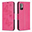 Coque Portefeuille Papillon Livre Cuir Etui Clapet B01F pour Xiaomi Redmi Note 10 5G Rose Rouge