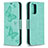 Coque Portefeuille Papillon Livre Cuir Etui Clapet B01F pour Xiaomi Redmi Note 10S 4G Vert