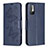 Coque Portefeuille Papillon Livre Cuir Etui Clapet B01F pour Xiaomi Redmi Note 10T 5G Bleu