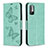 Coque Portefeuille Papillon Livre Cuir Etui Clapet B01F pour Xiaomi Redmi Note 10T 5G Vert