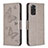 Coque Portefeuille Papillon Livre Cuir Etui Clapet B01F pour Xiaomi Redmi Note 11 4G (2022) Gris