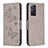 Coque Portefeuille Papillon Livre Cuir Etui Clapet B01F pour Xiaomi Redmi Note 11 Pro 4G Gris