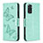 Coque Portefeuille Papillon Livre Cuir Etui Clapet B01F pour Xiaomi Redmi Note 11S 4G Vert