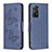 Coque Portefeuille Papillon Livre Cuir Etui Clapet B01F pour Xiaomi Redmi Note 12 Pro 4G Bleu