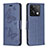 Coque Portefeuille Papillon Livre Cuir Etui Clapet B01F pour Xiaomi Redmi Note 13 5G Bleu