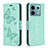 Coque Portefeuille Papillon Livre Cuir Etui Clapet B01F pour Xiaomi Redmi Note 13 Pro 5G Vert