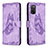 Coque Portefeuille Papillon Livre Cuir Etui Clapet B02F pour Samsung Galaxy A02s Violet Clair