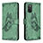 Coque Portefeuille Papillon Livre Cuir Etui Clapet B02F pour Samsung Galaxy A03s Vert