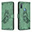Coque Portefeuille Papillon Livre Cuir Etui Clapet B02F pour Samsung Galaxy A11 Vert