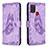 Coque Portefeuille Papillon Livre Cuir Etui Clapet B02F pour Samsung Galaxy A21s Violet Clair