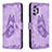 Coque Portefeuille Papillon Livre Cuir Etui Clapet B02F pour Samsung Galaxy A32 5G Violet Clair