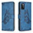 Coque Portefeuille Papillon Livre Cuir Etui Clapet B02F pour Samsung Galaxy A41 Bleu