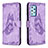 Coque Portefeuille Papillon Livre Cuir Etui Clapet B02F pour Samsung Galaxy A52 4G Violet Clair