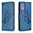 Coque Portefeuille Papillon Livre Cuir Etui Clapet B02F pour Samsung Galaxy A72 4G Bleu