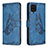 Coque Portefeuille Papillon Livre Cuir Etui Clapet B02F pour Samsung Galaxy F12 Bleu
