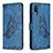 Coque Portefeuille Papillon Livre Cuir Etui Clapet B02F pour Samsung Galaxy M02 Bleu