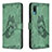 Coque Portefeuille Papillon Livre Cuir Etui Clapet B02F pour Samsung Galaxy M02 Vert