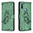 Coque Portefeuille Papillon Livre Cuir Etui Clapet B02F pour Samsung Galaxy M11 Vert