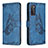 Coque Portefeuille Papillon Livre Cuir Etui Clapet B02F pour Samsung Galaxy S20 FE (2022) 5G Bleu