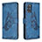 Coque Portefeuille Papillon Livre Cuir Etui Clapet B02F pour Samsung Galaxy S20 Plus 5G Bleu