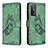 Coque Portefeuille Papillon Livre Cuir Etui Clapet B02F pour Xiaomi Mi 10T 5G Vert