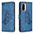 Coque Portefeuille Papillon Livre Cuir Etui Clapet B02F pour Xiaomi Mi 11i 5G Bleu