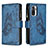 Coque Portefeuille Papillon Livre Cuir Etui Clapet B02F pour Xiaomi Poco M5S Bleu