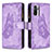 Coque Portefeuille Papillon Livre Cuir Etui Clapet B02F pour Xiaomi Poco M5S Violet Clair