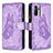 Coque Portefeuille Papillon Livre Cuir Etui Clapet B02F pour Xiaomi Redmi Note 10 4G Violet Clair