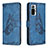 Coque Portefeuille Papillon Livre Cuir Etui Clapet B02F pour Xiaomi Redmi Note 10 Pro Max Bleu