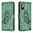 Coque Portefeuille Papillon Livre Cuir Etui Clapet B02F pour Xiaomi Redmi Note 10T 5G Vert