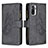 Coque Portefeuille Papillon Livre Cuir Etui Clapet B02F pour Xiaomi Redmi Note 11 SE India 4G Noir