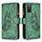 Coque Portefeuille Papillon Livre Cuir Etui Clapet B03F pour Samsung Galaxy A02s Vert