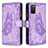 Coque Portefeuille Papillon Livre Cuir Etui Clapet B03F pour Samsung Galaxy A02s Violet Clair