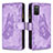 Coque Portefeuille Papillon Livre Cuir Etui Clapet B03F pour Samsung Galaxy A03s Violet Clair