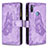 Coque Portefeuille Papillon Livre Cuir Etui Clapet B03F pour Samsung Galaxy A11 Violet Clair