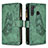 Coque Portefeuille Papillon Livre Cuir Etui Clapet B03F pour Samsung Galaxy A21 Vert