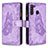 Coque Portefeuille Papillon Livre Cuir Etui Clapet B03F pour Samsung Galaxy A21 Violet Clair