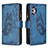 Coque Portefeuille Papillon Livre Cuir Etui Clapet B03F pour Samsung Galaxy A32 5G Bleu