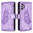 Coque Portefeuille Papillon Livre Cuir Etui Clapet B03F pour Samsung Galaxy A32 5G Violet Clair