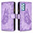 Coque Portefeuille Papillon Livre Cuir Etui Clapet B03F pour Samsung Galaxy A52 5G Violet Clair