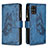 Coque Portefeuille Papillon Livre Cuir Etui Clapet B03F pour Samsung Galaxy A71 4G A715 Bleu