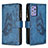 Coque Portefeuille Papillon Livre Cuir Etui Clapet B03F pour Samsung Galaxy A72 4G Bleu