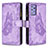 Coque Portefeuille Papillon Livre Cuir Etui Clapet B03F pour Samsung Galaxy A72 5G Violet Clair