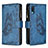 Coque Portefeuille Papillon Livre Cuir Etui Clapet B03F pour Samsung Galaxy M02 Bleu