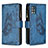 Coque Portefeuille Papillon Livre Cuir Etui Clapet B03F pour Samsung Galaxy M40S Bleu