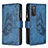 Coque Portefeuille Papillon Livre Cuir Etui Clapet B03F pour Samsung Galaxy S20 FE (2022) 5G Bleu