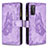 Coque Portefeuille Papillon Livre Cuir Etui Clapet B03F pour Samsung Galaxy S20 FE 5G Violet Clair