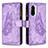 Coque Portefeuille Papillon Livre Cuir Etui Clapet B03F pour Xiaomi Mi 11i 5G Violet Clair