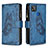 Coque Portefeuille Papillon Livre Cuir Etui Clapet B03F pour Xiaomi POCO C3 Bleu